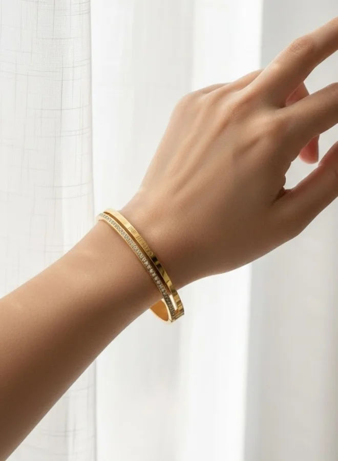 CERRUTI 1881  Matilde Gold Double Layer Bangle for Women for Women | Best Price UAE